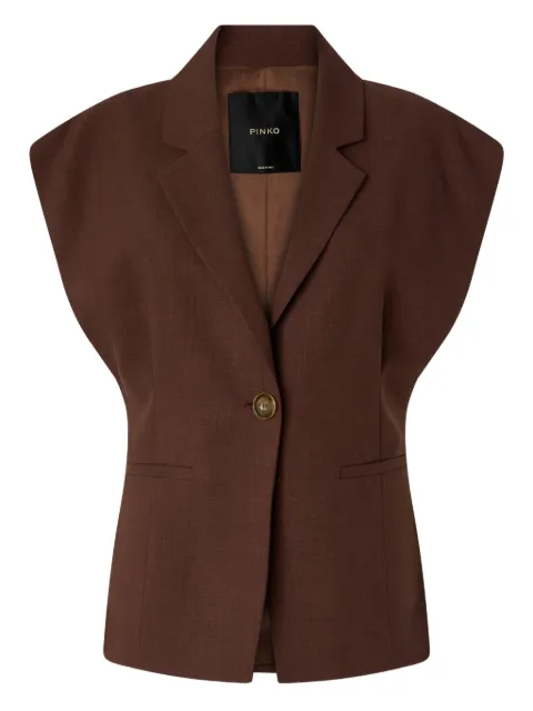 PINKO sleeveless rustic-effect jacket Brown 106509A2W6