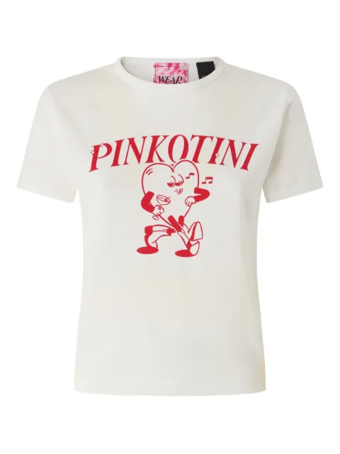 PINKO T-shirt with heart and Pinkotini print Neutrals 105728A33P