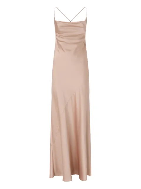 PINKO long slip dress in satin Pink 106587A1Y5