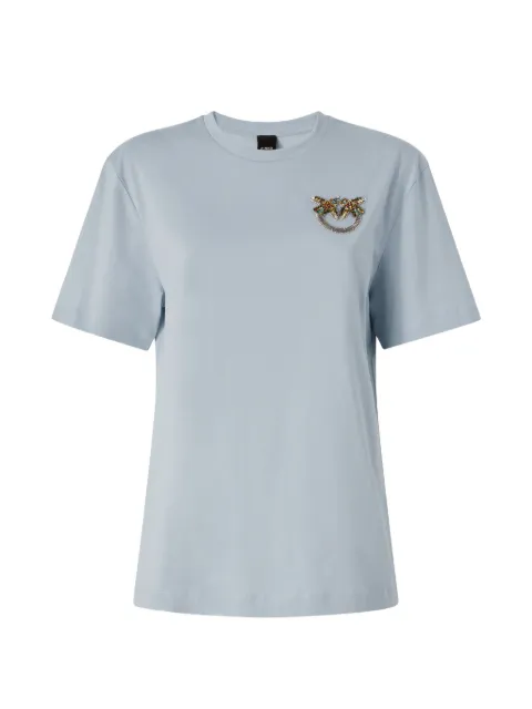 PINKO T-shirt with Love Birds jewel detail Blue 105526A33F
