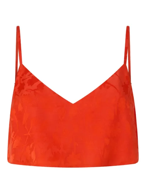 PINKO jacquard crop top with spaghetti straps Orange 106869A3AN