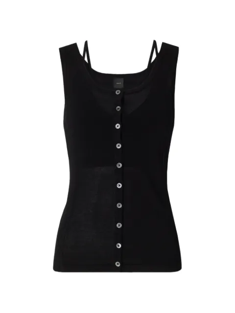 PINKO knitted vest top with mother-of-pearl buttons Black 106333A349
