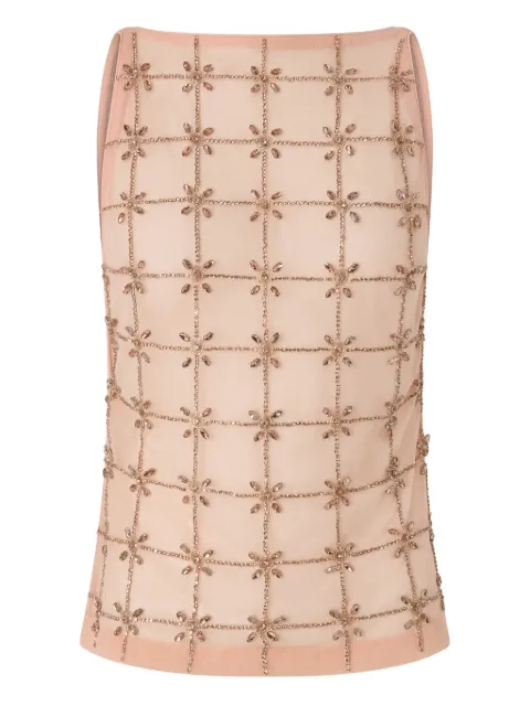 PINKO sleeveless tulle top with crystals Pink 106437A32B