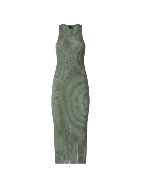 PINKO ribbed slim-fit midi dress with rips Green 107002A3CJ