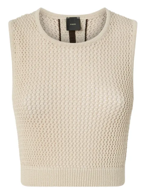PINKO sleeveless crop top with bands on the back Neutrals 106837A3B4
