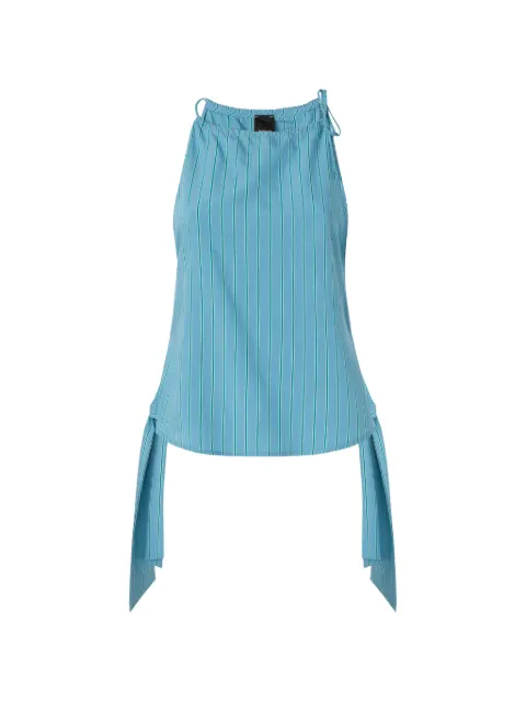 PINKO striped top with thin shoulder straps and bows Blue 106671A33Q
