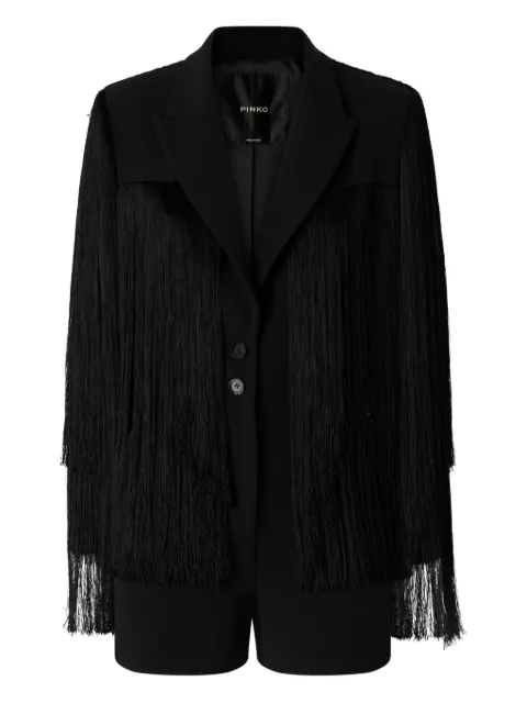 PINKO short playsuit with all-over fringe detailing Black 106560A35B