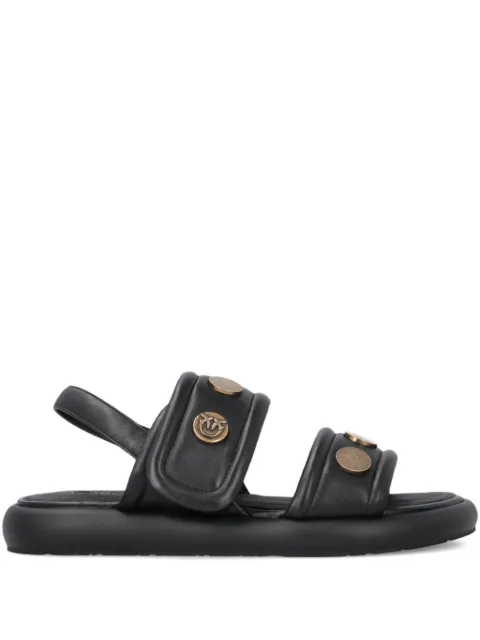 PINKO padded nappa leather sandals with metallic details Black SD0521P003