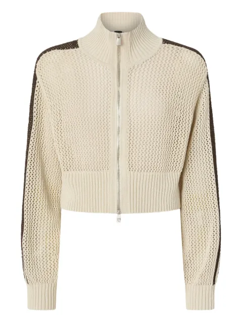 PINKO cropped sweatshirt with bands and openwork Neutrals 106839A3B4
