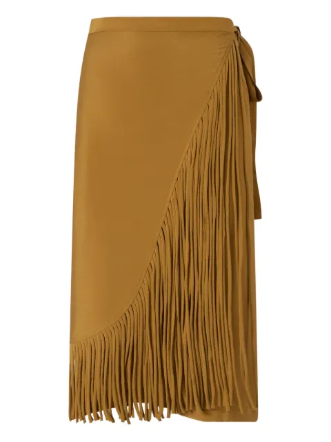 PINKO calf-length wrap skirt with fringing Brown 106887A3AY