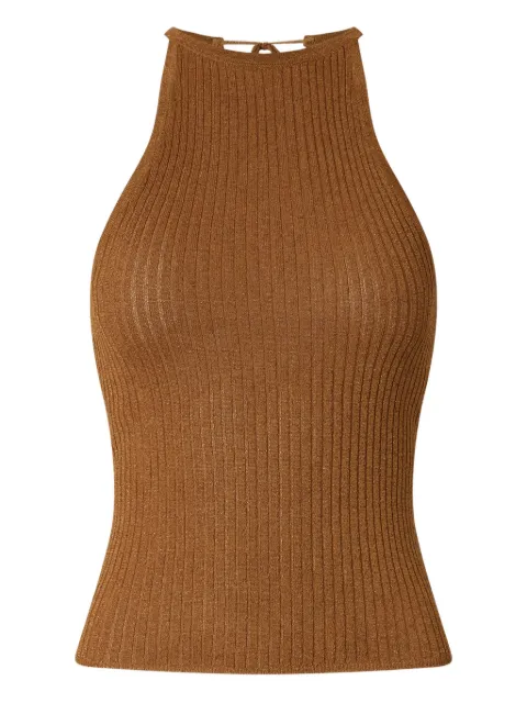 PINKO tie ribbed top Brown 106884A3BD