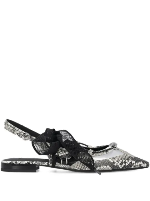 PINKO slingback ballerinas with python print and ties Grey SD0547P042