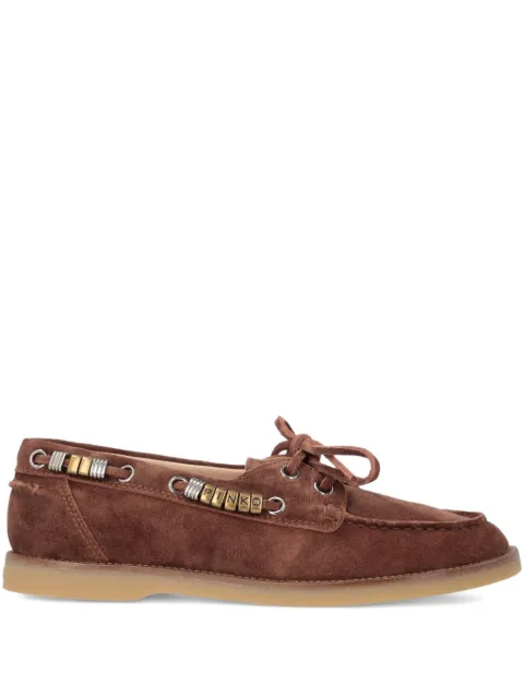 PINKO suede lace-up loafers Brown SD0539P002