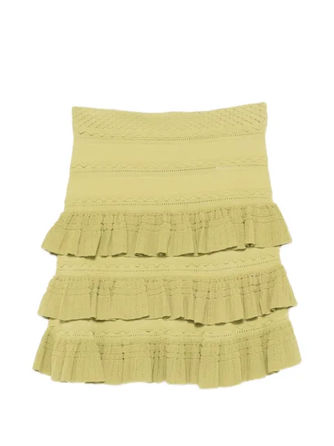 SANDRO mini ruffled skirt Green SFPJU01615