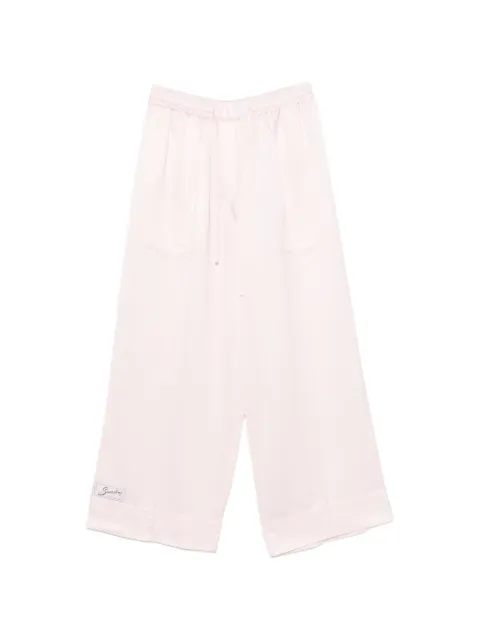 SANDRO satin wide-leg trousers Pink SFPPA01919