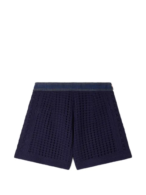 SANDRO high-waisted crochet shorts Blue SFPSH00638