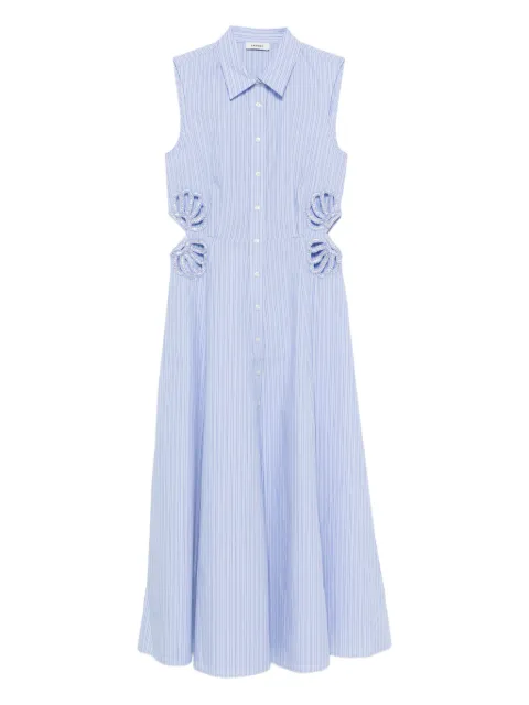 SANDRO striped cotton midi dress Blue SFPRO04738