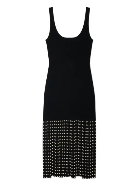 SANDRO fringed knit midi dress Black SFPRO04766