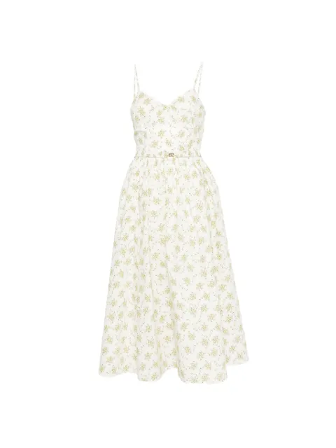 SANDRO floral midi dress with straps Neutrals SFPRO04839