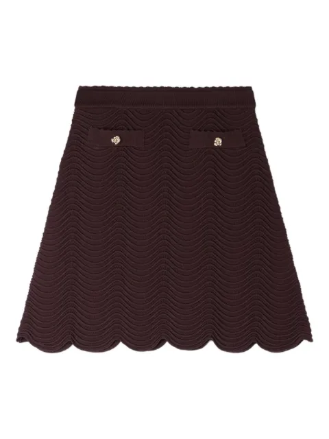 SANDRO mini decorative knit skirt Brown SFPJU01688