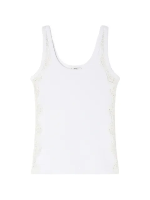SANDRO vest top with lace detail White SFPTS01739