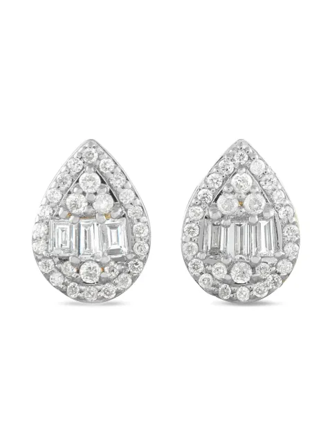LB Exclusive 14K white gold diamond tear-shaped earrings Silver ER29497Y