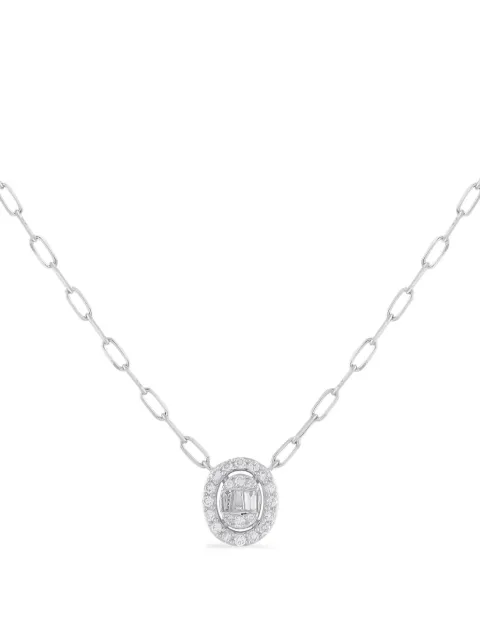 LB Exclusive 14K white gold diamond round-pendant necklace Silver PN16736W