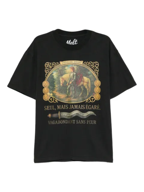 Melt cotton printed T-shirt Black MS5108