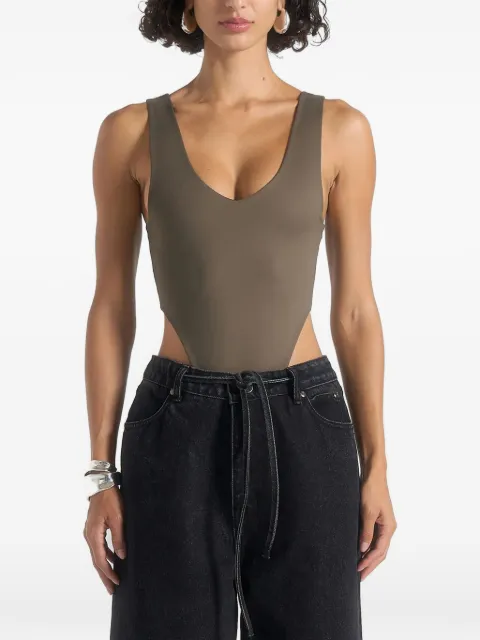 Manière De Voir Noa V-neck bodysuit Brown WMN4288