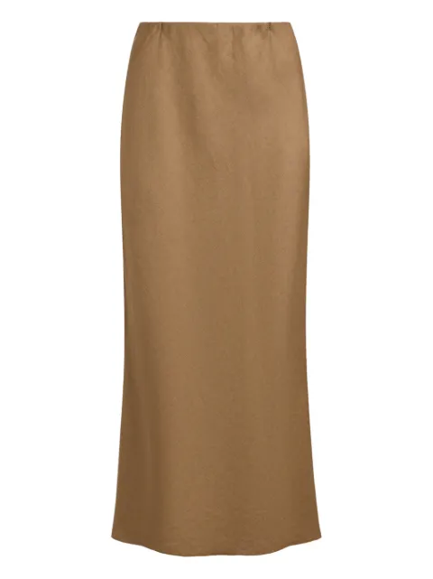 12 STOREEZ linen maxi skirt Brown 132383