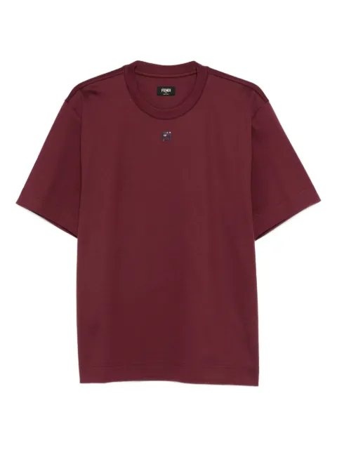FENDI logo-plaque T-shirt Red FY0936ARYYF0HM6