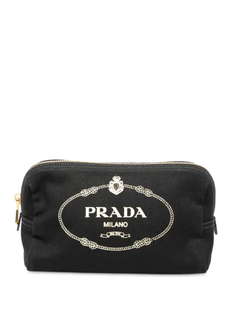 Prada Pre-Owned 2013-2025 Canvas Canapa Logo pouch Black JU0SYKNZBXQ6BCC1