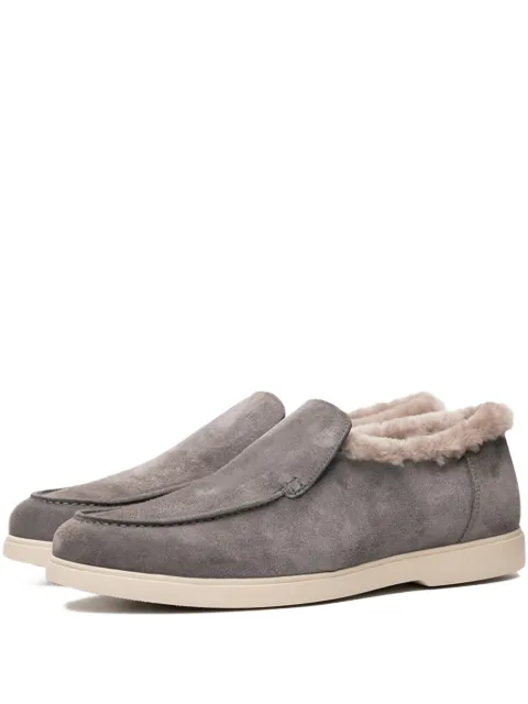 Poche Paris shearling trim loafers Grey FMELIOTT600154