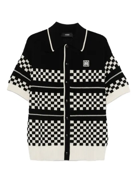 AMIRI Checkered mesh shirt Black AMTOKN1083