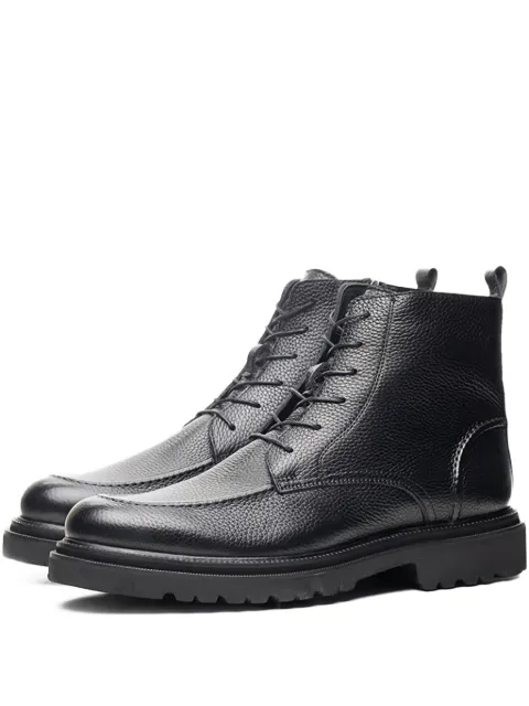 Poche Paris textured lace-up boots Black FMISAAC500250