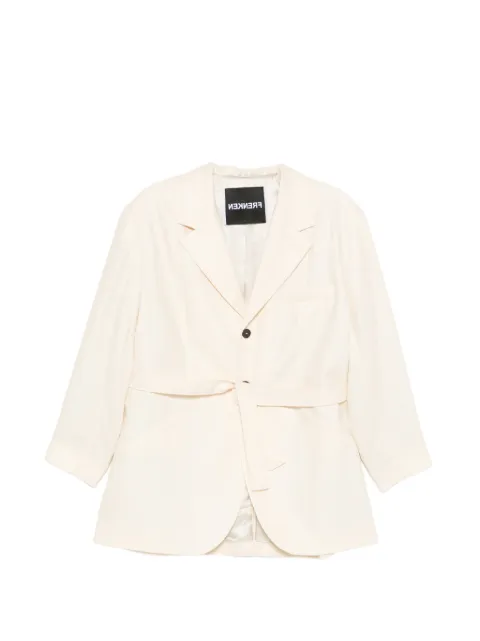 Frenken belted notched-lapel blazer Neutrals 262808