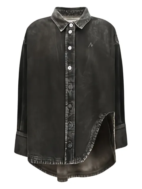 The Attico asymmetric long-sleeve denim shirt Grey 260WCB00068CCC129WS