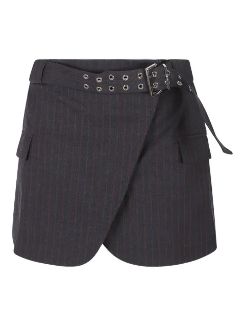 GANNI pinstripe belted mini skirt Grey W0711