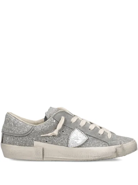 Philippe Model Paris glitter-effect panelled sneakers Grey PRLDGG09