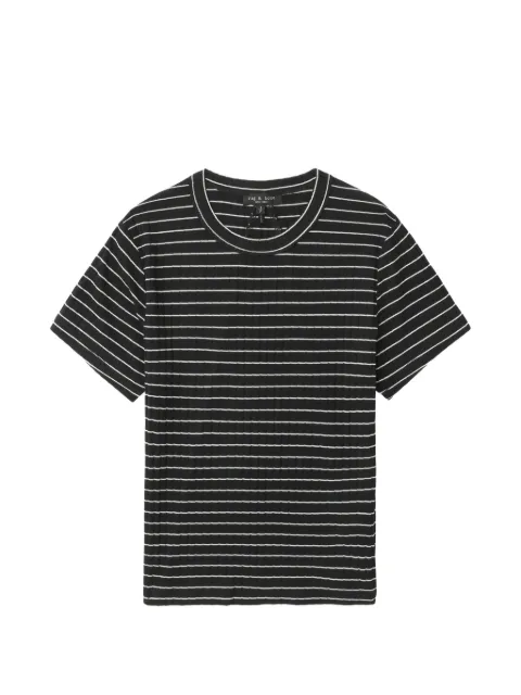 rag & bone striped ribbed T-shirt Black RE1A25FT1GW