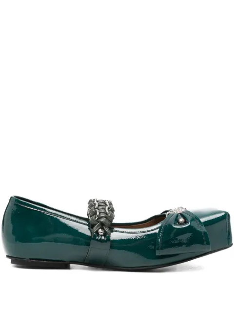 Toga Pulla bow-embellished ballet flats Green AJ1411