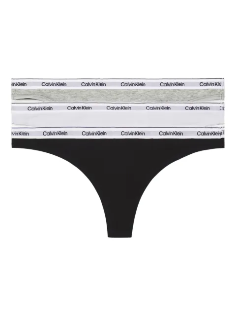 Calvin Klein logo waistband thong 3-pack Black 000QD5209EMPI