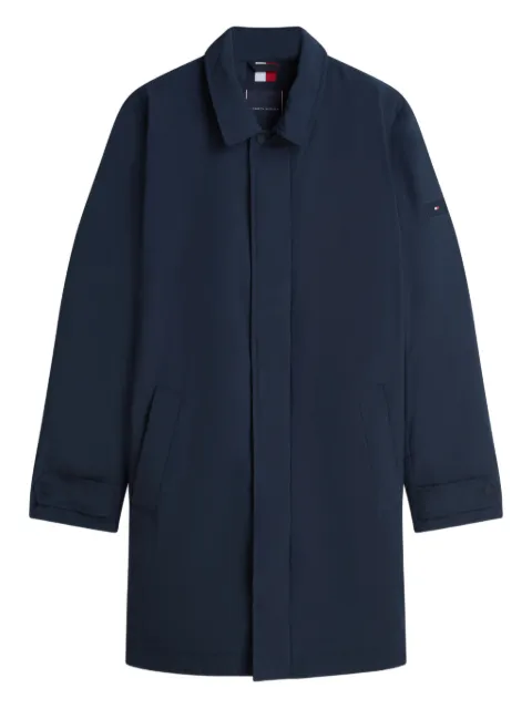 Tommy Hilfiger concealed-fastening collared coat Blue MW0MW42569