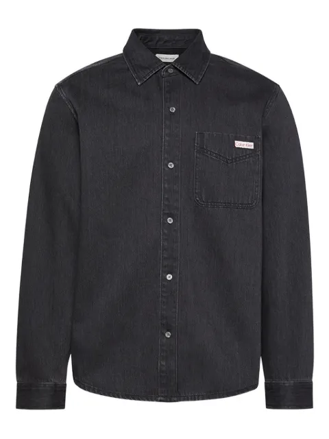 Calvin Klein pocket long-sleeve denim shirt Black LV04RD765G57L