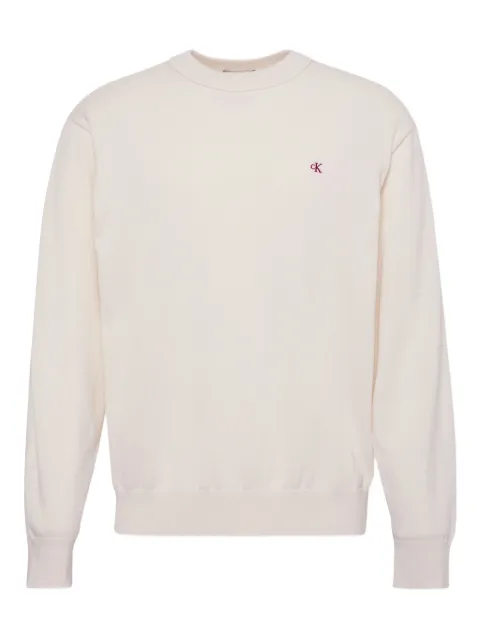 Calvin Klein logo-detail crew-neck sweater Neutrals LV04RC309GYAS