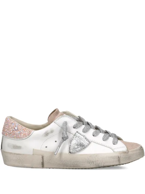 Philippe Model Paris PRSX glitter heel trainers White PRLDVG06
