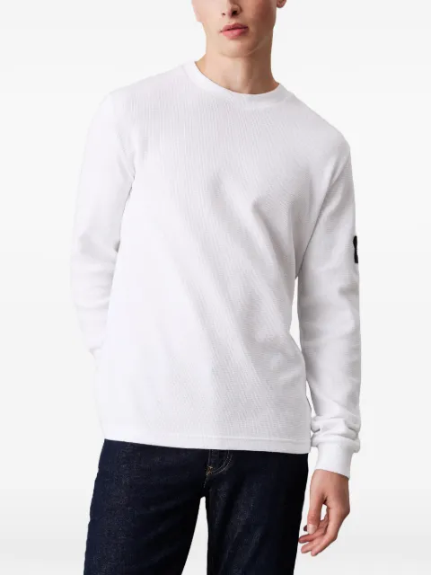 Calvin Klein long sleeve logo patch t-shirt White J30J323485YAF