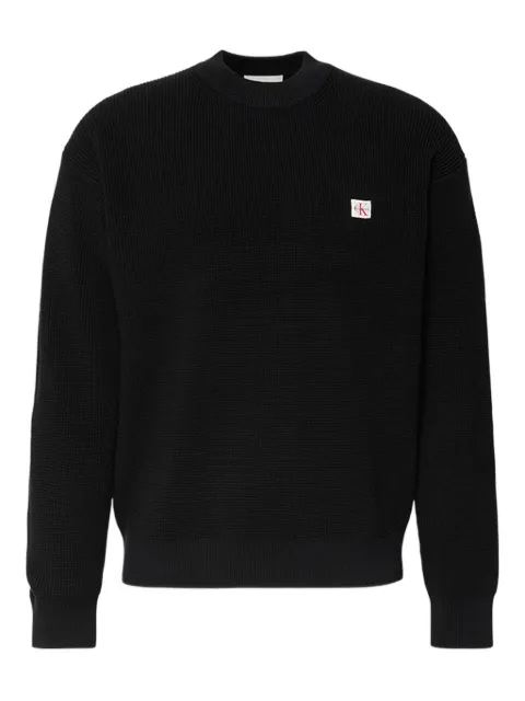 Calvin Klein logo-patch sweater Black LV04RD313GUB1