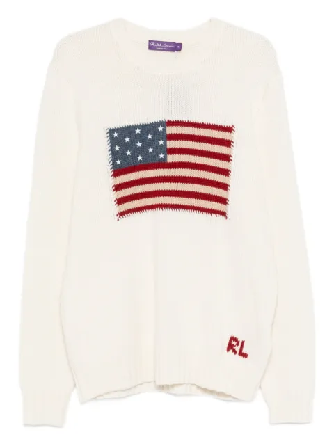 Ralph Lauren Purple Label flag-detail sweater Neutrals 790936976
