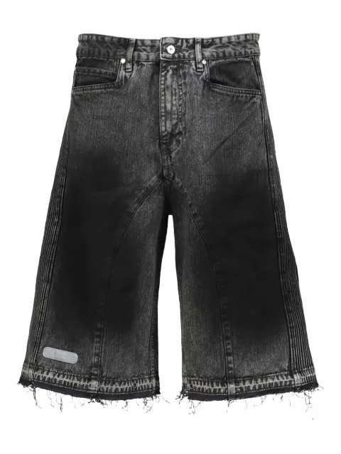 PDF frayed denim shorts Black DFM03013TF118PXBLK